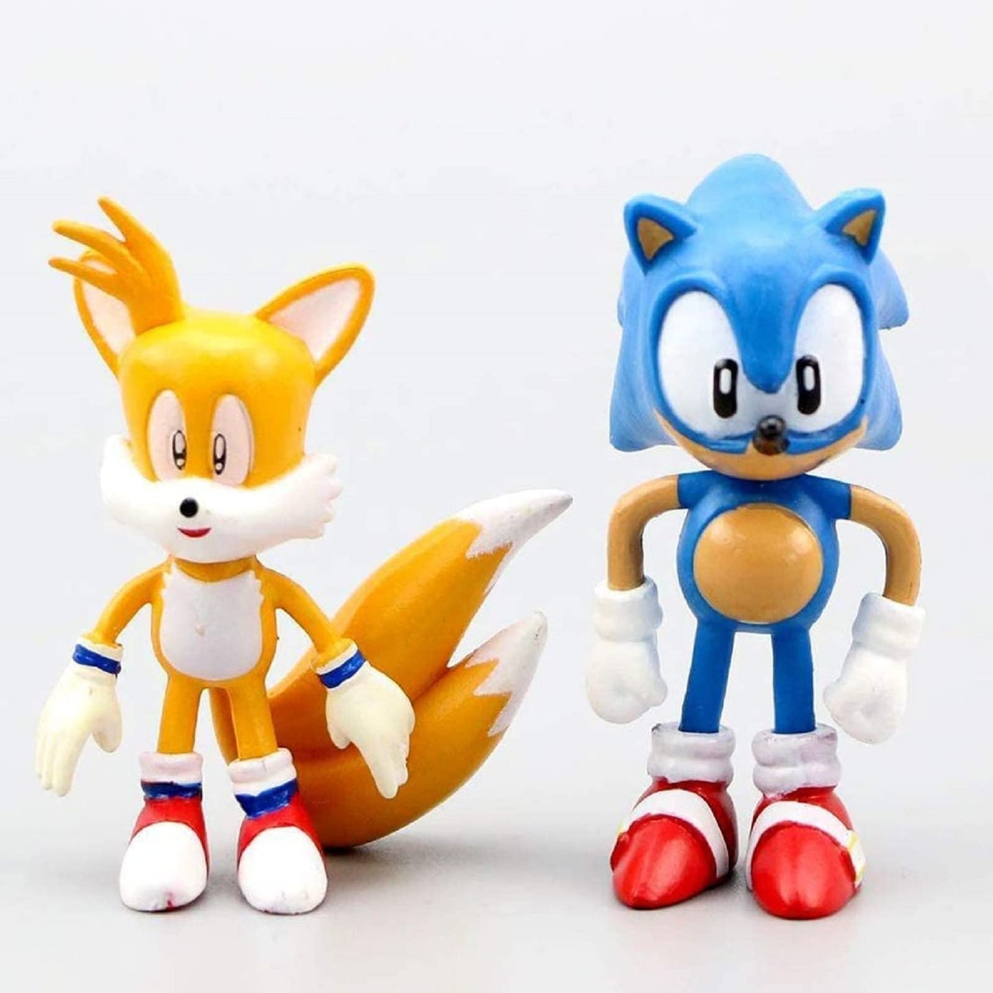 6PS D3 Sonic Toys,Sonic The Hedgehog,Action Figures,Party Supplies Decorations,Sonic Character Toy Series or Gifts for Children of Sonic The Hedgehog Fans